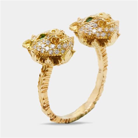 gucci le marche des merveilles red enamel ring|GUCCI 18K Yellow Gold Diamond Enamel Le Marche Des .